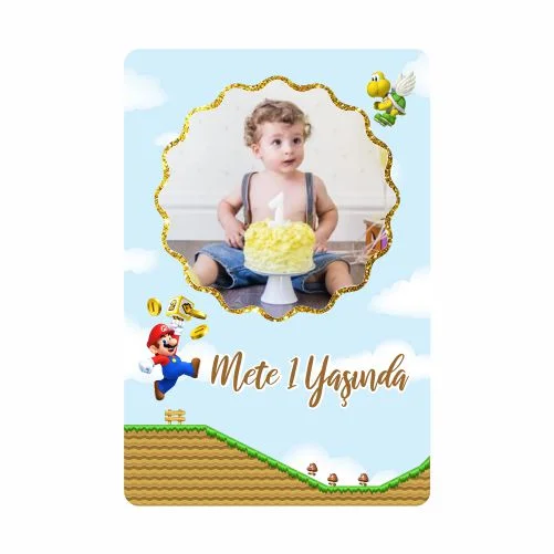 Super Mario Temalı Doğum Günü Magneti